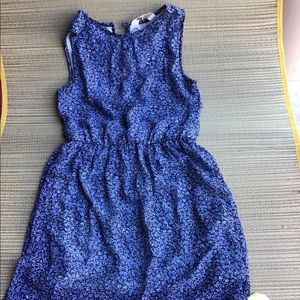 High low Blue sleeveless floral print summer dress